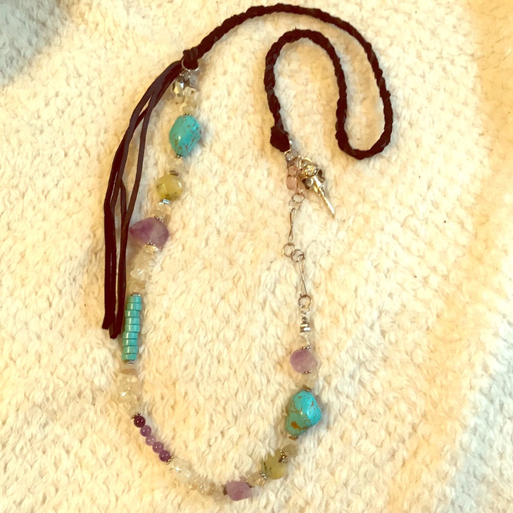 Handmade Turquoise Amethyst Quartz Necklace